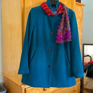 J. Jill Petite XS Teal Coat EUC